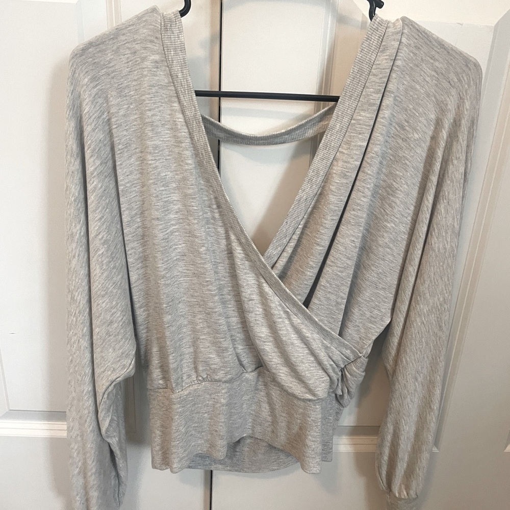 Express wrap v neck sweater